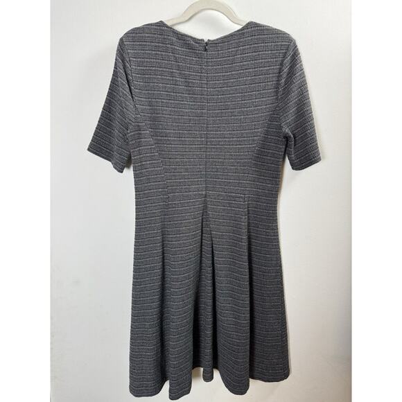 Theory Gray Albita Stretch Tweed Fit & Flare Dress Academia Office Work Twee 10 - Picture 4 of 7